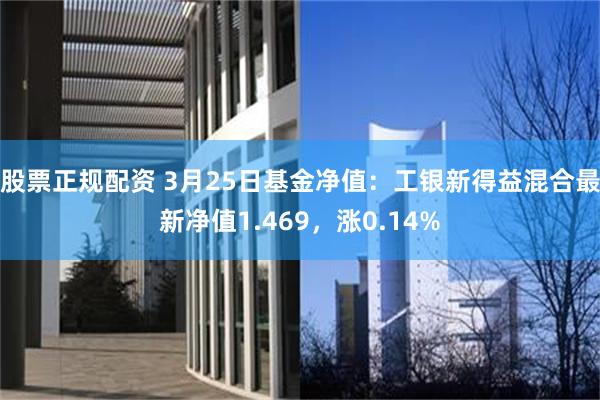 股票正规配资 3月25日基金净值：工银新得益混合最新净值1.469，涨0.14%