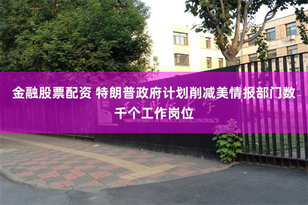 金融股票配资 特朗普政府计划削减美情报部门数千个工作岗位