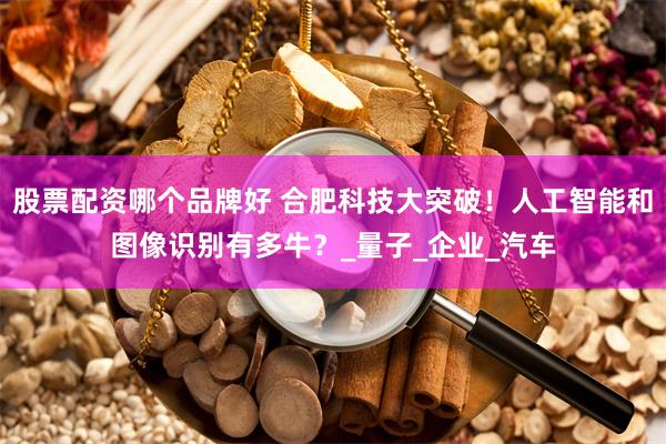 股票配资哪个品牌好 合肥科技大突破！人工智能和图像识别有多牛？_量子_企业_汽车
