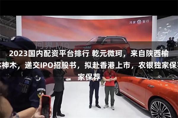 2023国内配资平台排行 乾元微珂，来自陕西榆林神木，递交IPO招股书，拟赴香港上市，农银独家保荐